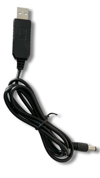 Кабель живлення для роутера, модему, терміналу GPON, повербанка, powerbank (USB &mdash; DC 5 &mdash; 12 V) 87393 фото