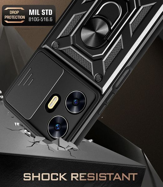 PC + TPU чохол Camshield armor для Realme 10 Pro Plus / червоний 89414 фото