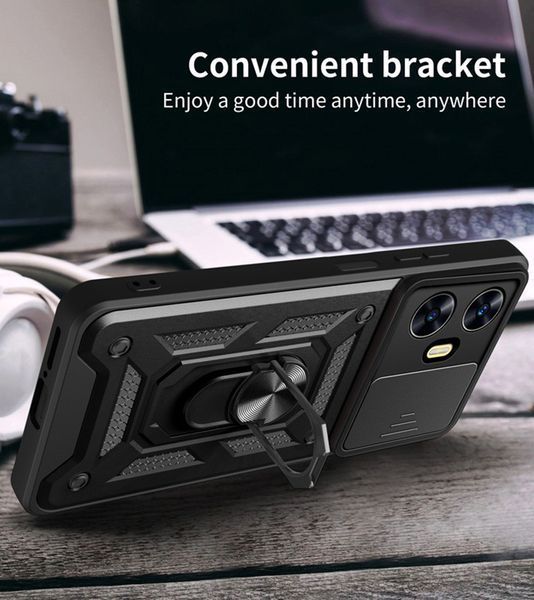 PC + TPU чохол Camshield armor для Realme 10 Pro Plus / червоний 89414 фото