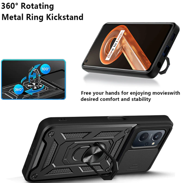 PC + TPU чехол Camshield armor для Realme 9i / черный 89213 фото
