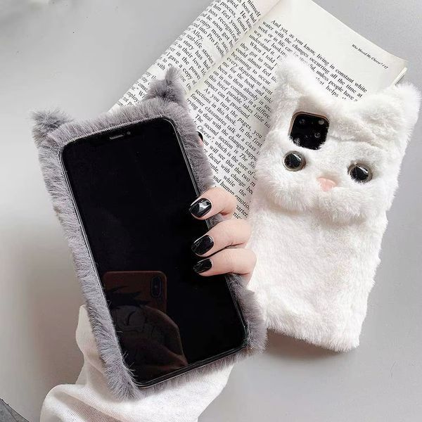 Чохол пухнастий Fluffy Cat на iPhone 14 Pro Max / білий 098149 фото