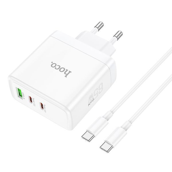 СЗУ Hoco N30 Home Charger Glory PD65W (2C1A) fast charger set + (Type-C to Type-C) 90363 фото