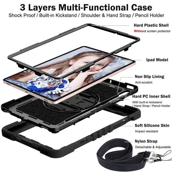 PC + TPU чохол Carbon Armor Cover Tablet на Samsung Galaxy Tab S9 FE Plus (12.4") / чорний 099534 фото