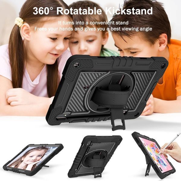 PC + TPU чохол Carbon Armor Cover Tablet на Samsung Galaxy Tab S9 FE Plus (12.4") / чорний 099534 фото