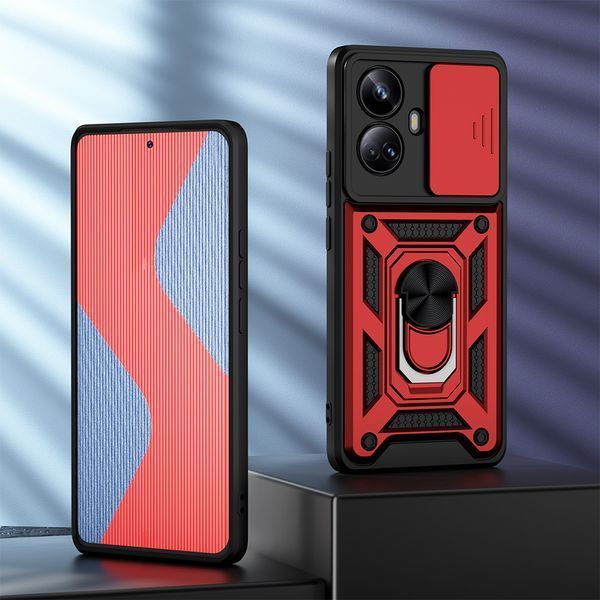 PC + TPU чохол Camshield armor для Realme 10 Pro Plus / червоний 89414 фото