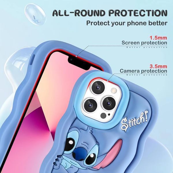 Чохол гумовий Lilo & Stitch case на iPhone 12 / блакитний 099348 фото