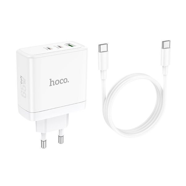 СЗУ Hoco N30 Home Charger Glory PD65W (2C1A) fast charger set + (Type-C to Type-C) 90363 фото