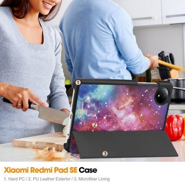 Чохол книжка Crazy Horse на Xiaomi Redmi Pad SE (8.7") 2024 / зіркова ніч 200512 фото
