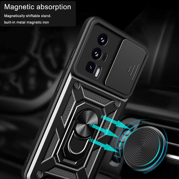 PC + TPU чохол Camshield armor для Poco F5 Pro / сріблястий 089364 фото