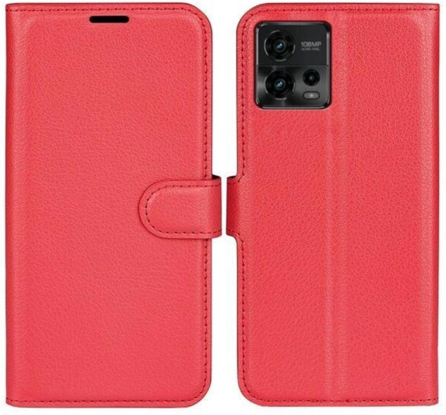 Шкіряний чохол-книжка Lichee для Motorola G72 червоний 089768 фото