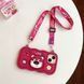 Силіконовий 3D чохол Bear lotso для iPhone 11 / бургунді (з ремінцем) 098947 фото 1